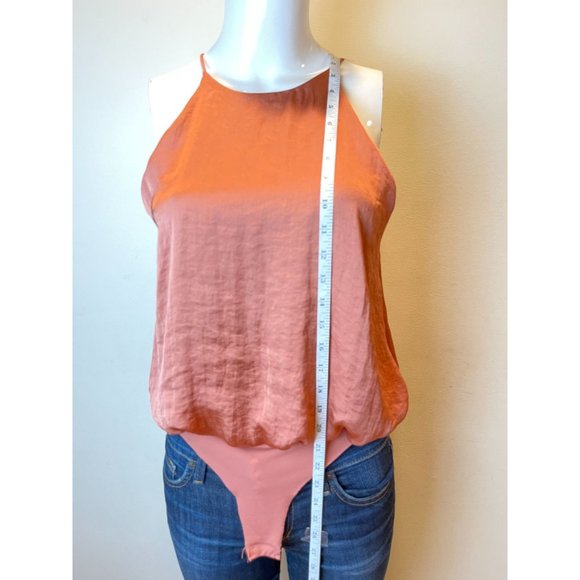 NWT Zara Women Flowy Cami Bodysuit Tank Satin 05580200664028 Salmon Orange Small - Picture 4 of 8